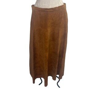 Firenza Vintage Womens Skirt Size Medium Brown Saks Fifth Avenue Suede Maxi